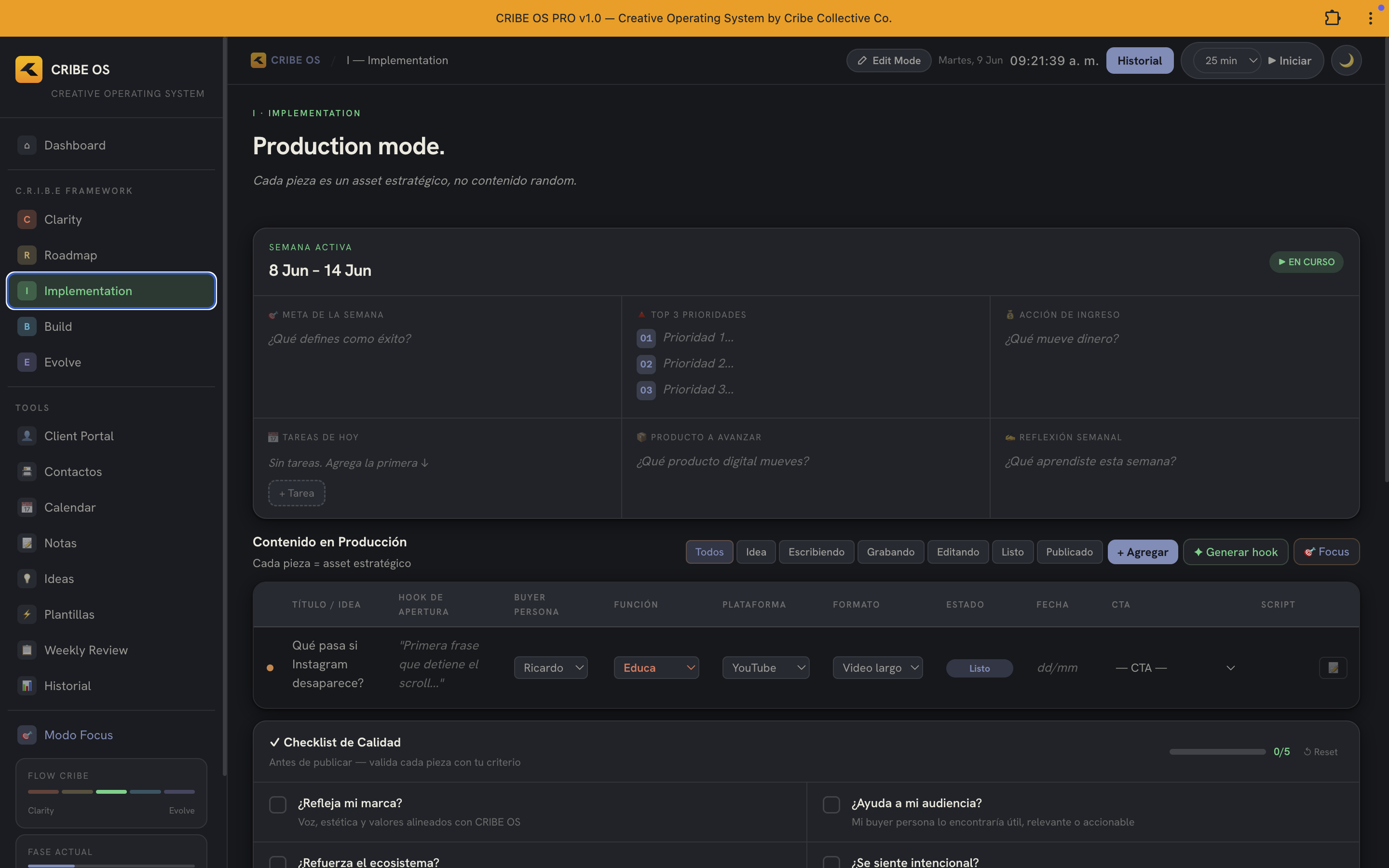 CRIBE OS — Implement